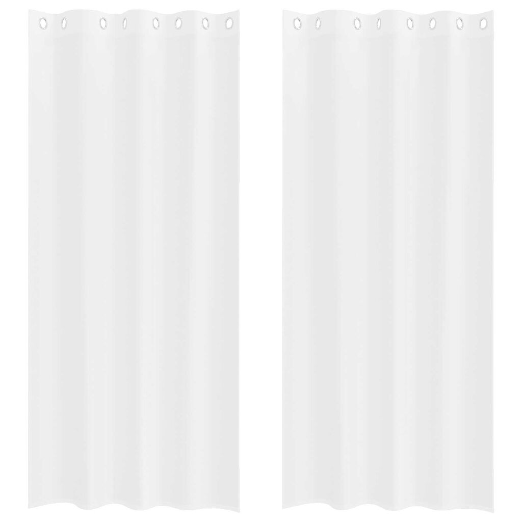 vidaXL Κουρτίνες με κουρτίνες 2 pcs Λευκό 140 x 260 εκ. Πολυεστέρας