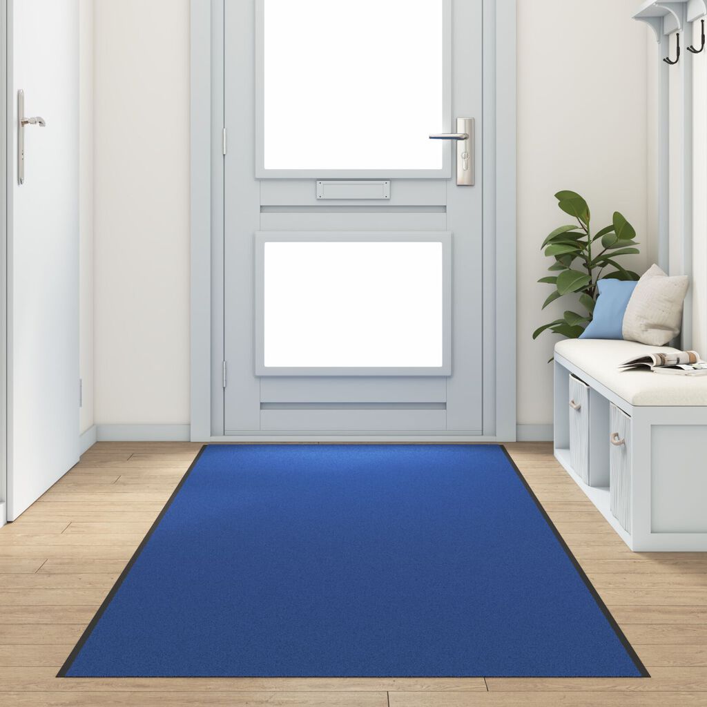 vidaXL Πατάκι πόρτας Πλενόμενο Μπλε 120x350 εκ