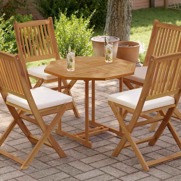 vidaXL &Epsilon;&pi;&iota;&phi;ά&nu;&epsilon;&iota;&alpha; &Tau;&rho;&alpha;&pi;&epsilon;&zeta;&iota;&omicron;ύ &Omicron;&kappa;&tau;ά&gamma;&omega;&nu;&eta; 80x80x2,5 &epsilon;&kappa;. &Mu;&alpha;&sigma;ί&phi; &Xi;ύ&lambda;&omicron; Teak