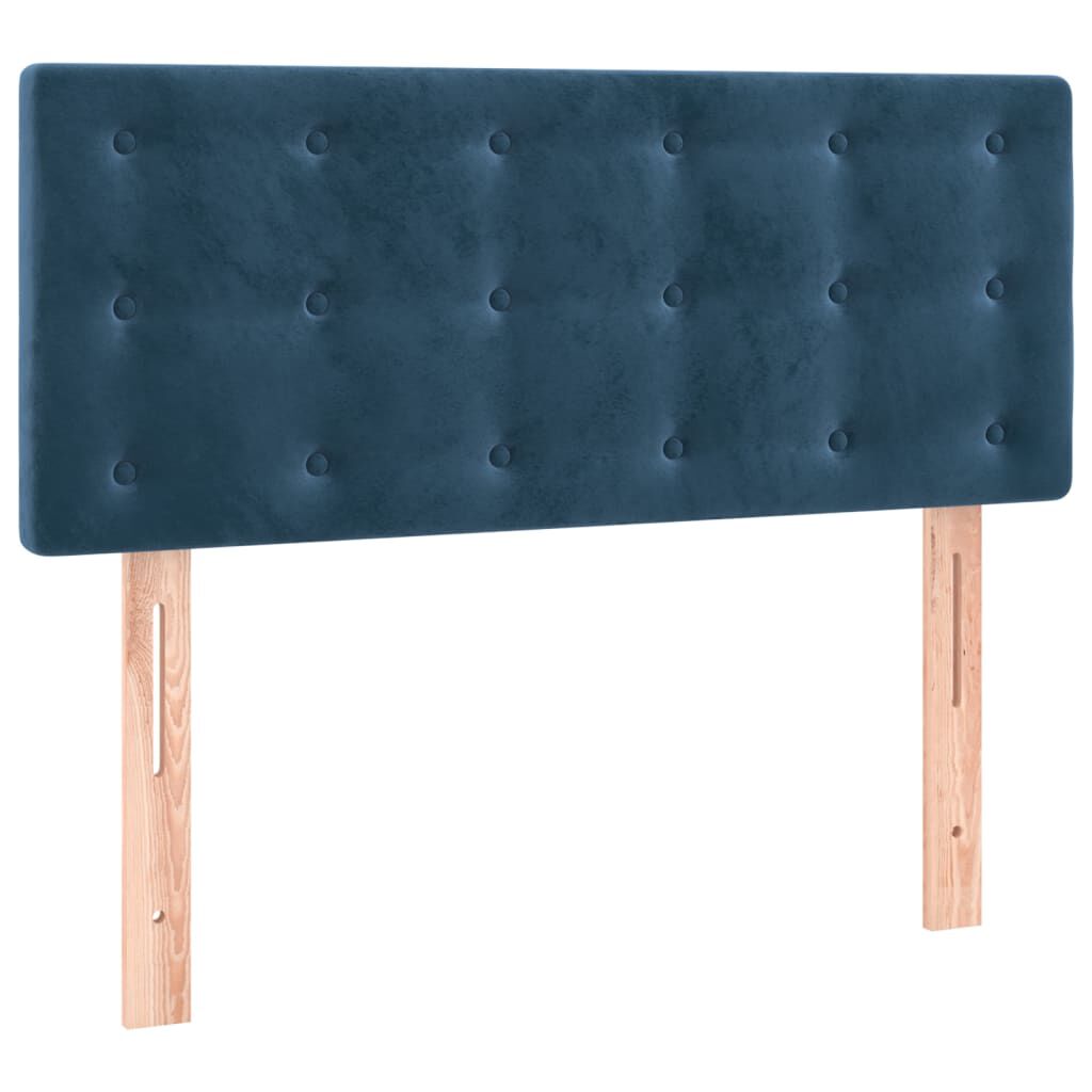 vidaXL Κρεβάτι Boxspring με Στρώμα & LED Σκ. Μπλε 120x200εκ. Βελούδινο