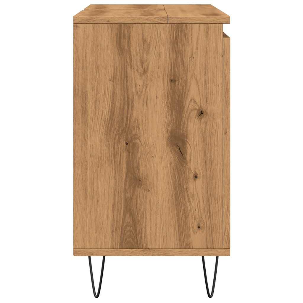 vidaXL Ντουλάπι Μπάνιου Δρυς τεχνίτης 58 x 33 x 60 εκ από Επεξεργ Ξύλο