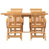 vidaXL Σέτ φαγητού για κήπο 5 pcs Καφέ 160 x 80 x 75 cm