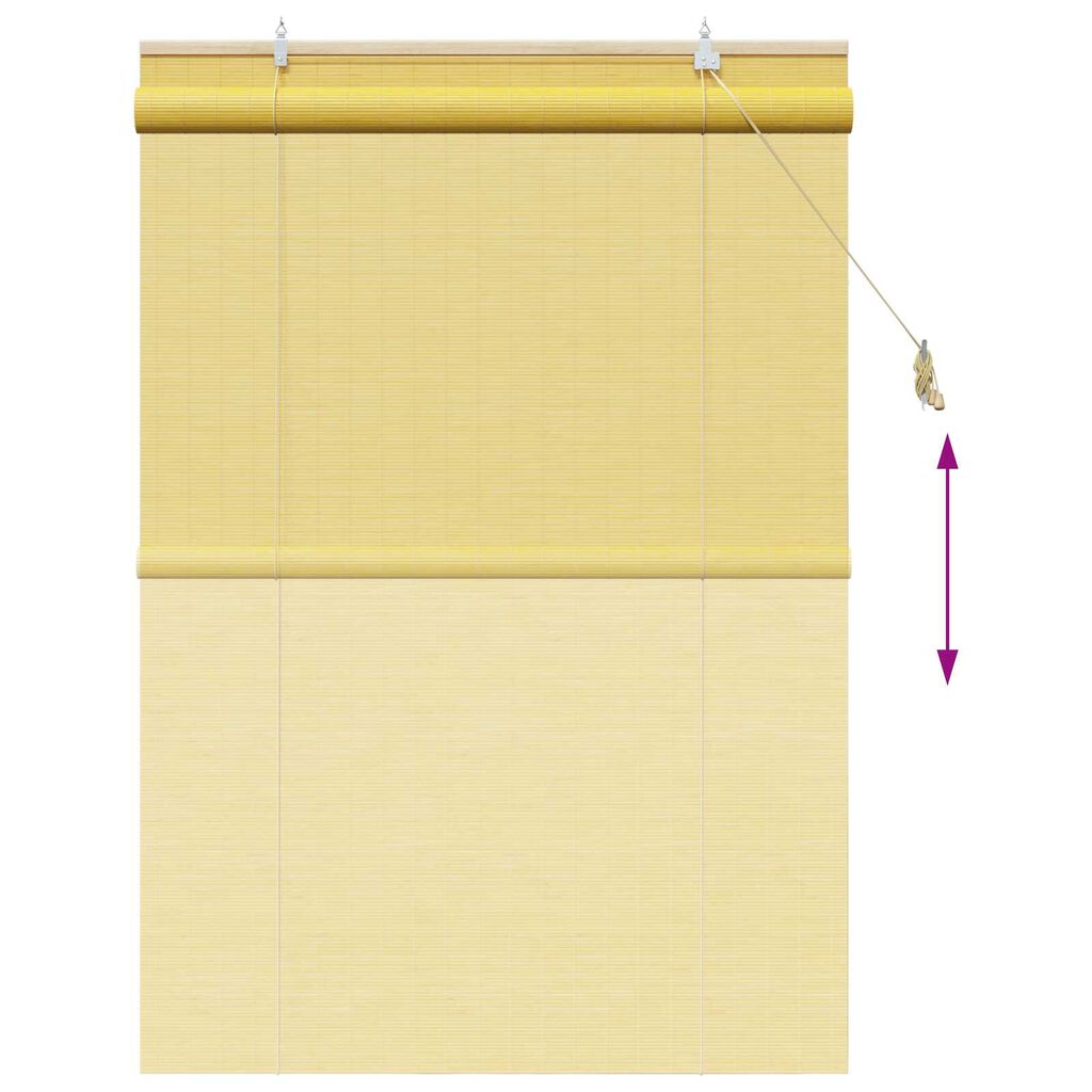 vidaXL Ρολά και Σκίες Παραθύρων Κίτρινο 120 x 160 cm Μπαμπού