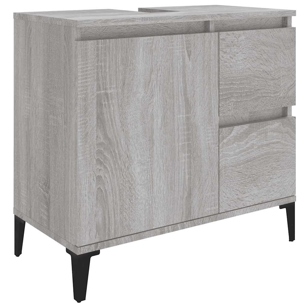 vidaXL Ντουλάπι Μπάνιου Γκρι Sonoma 65x33x60 εκ. Επεξεργασμένο Ξύλο