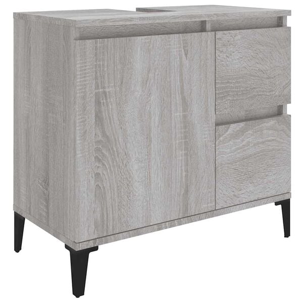 vidaXL Ντουλάπι Μπάνιου Γκρι Sonoma 65x33x60 εκ. Επεξεργασμένο Ξύλο
