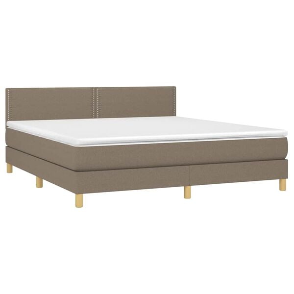 vidaXL &Kappa;&rho;&epsilon;&beta;ά&tau;&iota; Boxspring &mu;&epsilon; &Sigma;&tau;&rho;ώ&mu;&alpha; Taupe 180x200 &epsilon;&kappa;. &Upsilon;&phi;&alpha;&sigma;&mu;ά&tau;&iota;&nu;&omicron;