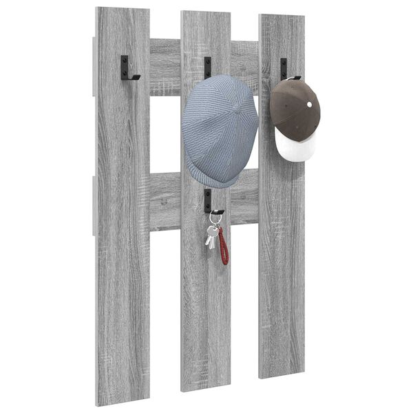 vidaXL Τοίχου Κρεμάστρα με αποθήκευση Γκρι sonoma 65 x 3 x 100 εκ.
