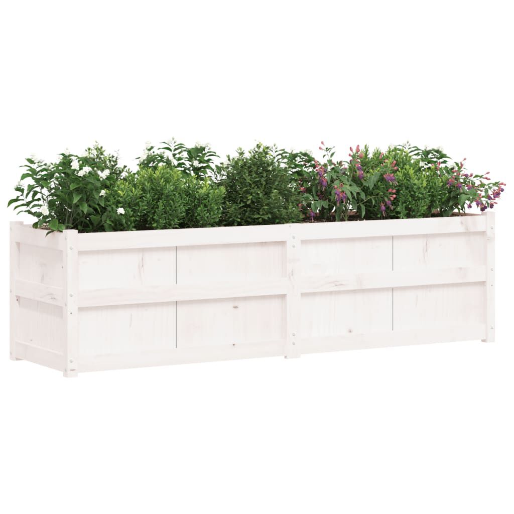 vidaXL Ζαρντινιέρα Λευκή 180x50x50 εκ. από Μασίφ Ξύλο Πεύκου