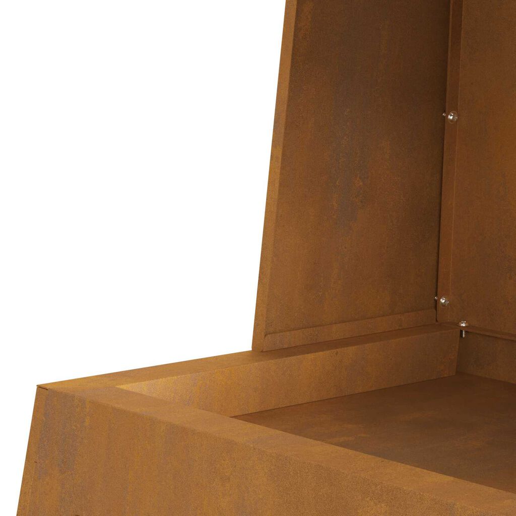 vidaXL Φωτιά με αποθήκη ξύλων 60x35x100 εκ. από καιρικό χάλυβα