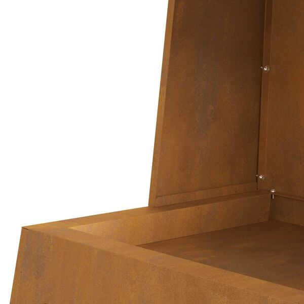 vidaXL Φωτιά με αποθήκη ξύλων 60x35x100 εκ. από καιρικό χάλυβα