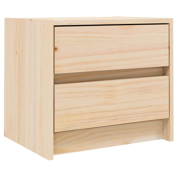vidaXL Κομοδίνο Λευκό 40 x 31 x 35,5 εκ. από Μασίφ Ξύλο Πεύκου