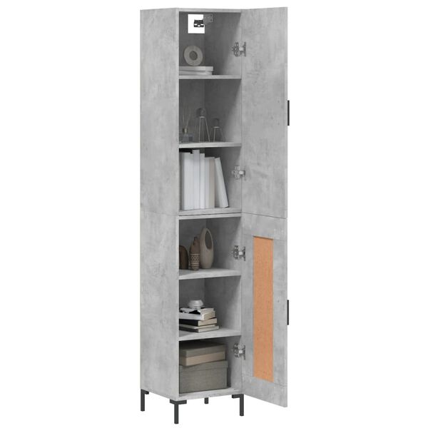 vidaXL Ντουλάπι Γκρι Σκυροδέματος 34,5x34x180 εκ. Επεξεργασμένο Ξύλο