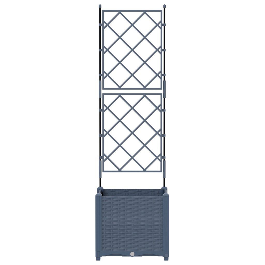 vidaXL Γλάστρα Κήπου με Πλέγμα Γκρι 40x40x143 εκ