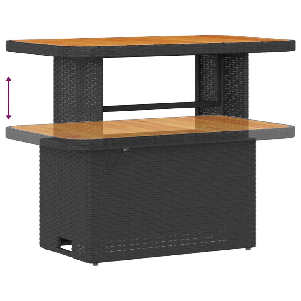 vidaXL Σετ Καναπέ Κήπου Ρυθμιζόμενο ύψος 13 pcs Μαύρο συνθετικό ρατάν
