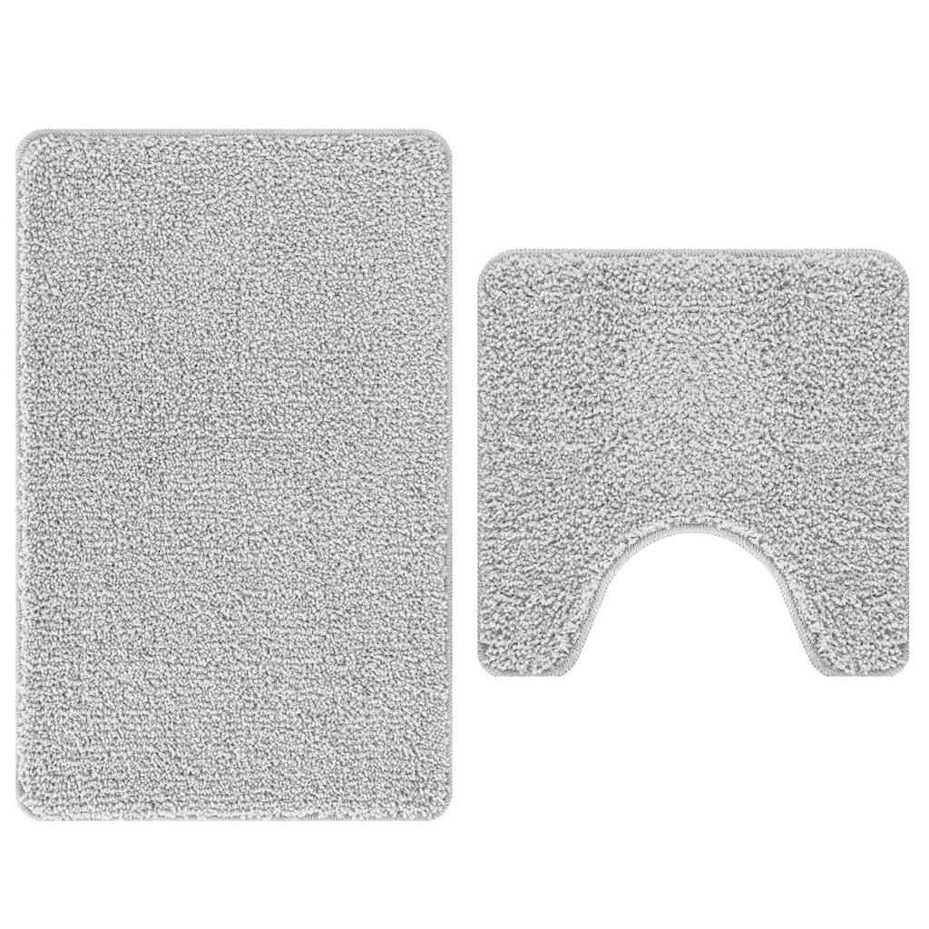 vidaXL Πατάκι μπάνιου 2 pcs Γκρι 50 x 50 cm Πολυπροπυλένιο