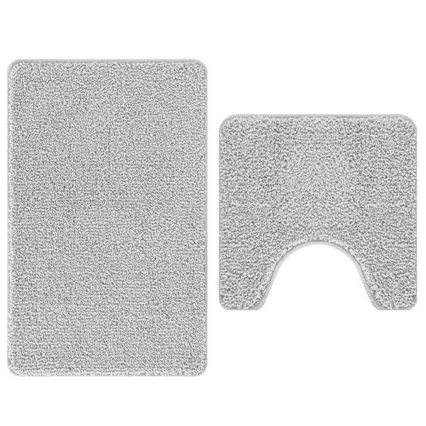 vidaXL Πατάκι μπάνιου 2 pcs Γκρι 50 x 50 cm Πολυπροπυλένιο