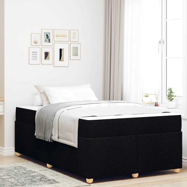 vidaXL Σκελετός Κρεβατιού με στρώμα Μαύρο 120 x 190 cm ύφασμα