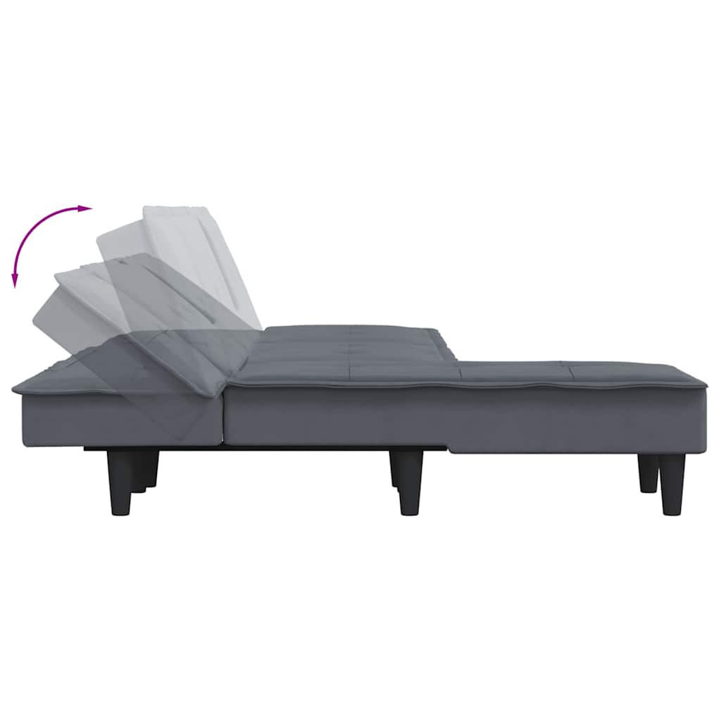 vidaXL Καναπές Κρεβάτι Γωνιακός Σκ. Γκρι 255 x 140 x 70 εκ. Βελούδινος