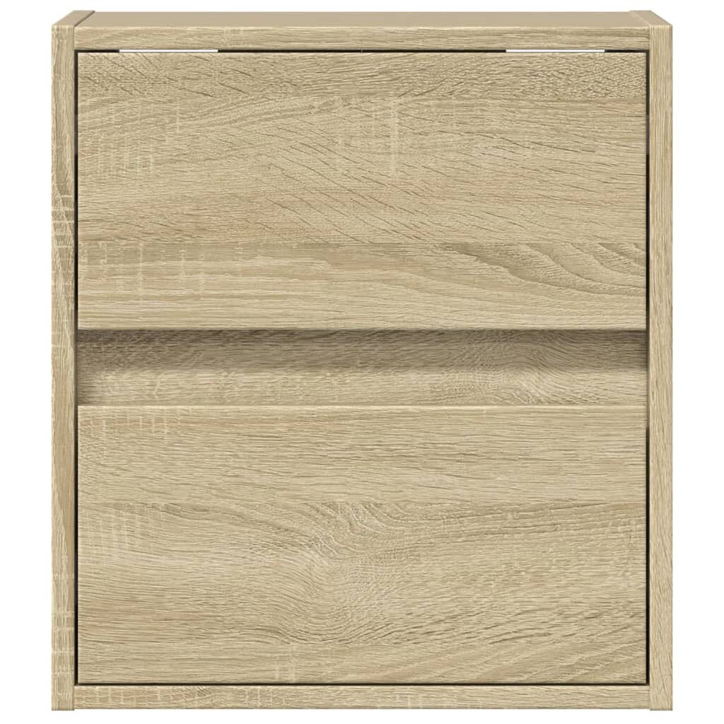 vidaXL Έπιπλα Τοίχου Τηλ. με LED 2 Τεμ. Sonoma Δρυς 41x31x45 εκ.