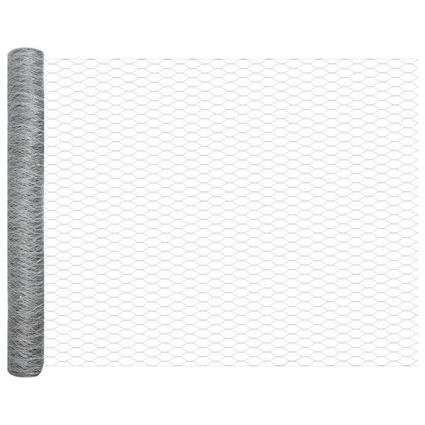 vidaXL Εξαγωνικός φράχτης Ασημί 1.2 x 10 m Γαλβανισμένος χάλυβας