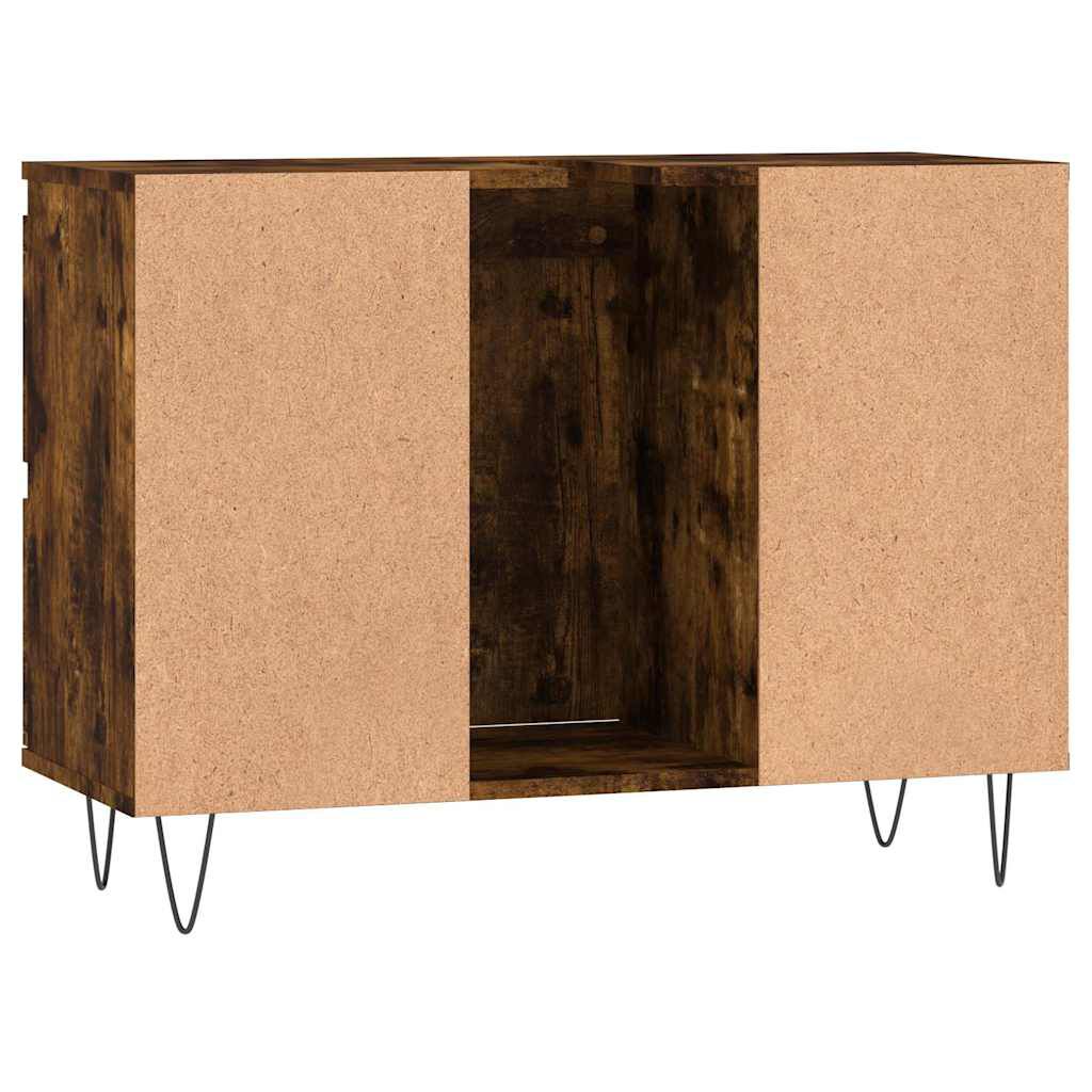 vidaXL Ντουλάπι Μπάνιου Καπνιστή Δρυς 80 x 33 x 60 εκ. Επεξεργ. Ξύλο
