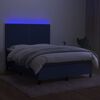 vidaXL &Kappa;&rho;&epsilon;&beta;ά&tau;&iota; Boxspring &mu;&epsilon; &Sigma;&tau;&rho;ώ&mu;&alpha; & LED &Mu;&pi;&lambda;&epsilon; 140x200 &epsilon;&kappa;. &Upsilon;&phi;&alpha;&sigma;&mu;ά&tau;&iota;&nu;&omicron;