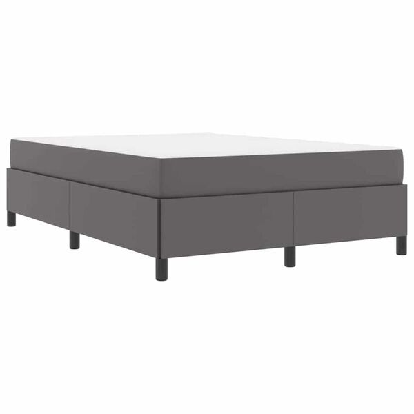 vidaXL Σκελετός κρεβατιού με στρώμα Γκρι 140 x 200 cm Τεχνητό δέρμα