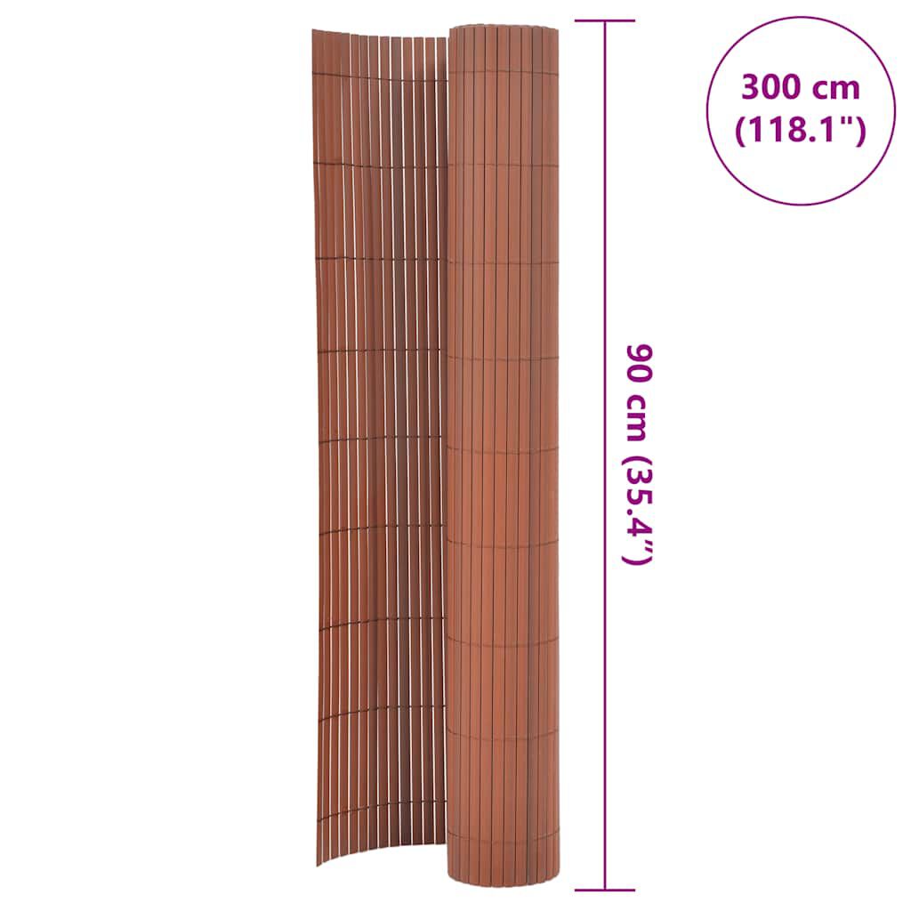 vidaXL Περίφραξη Κήπου Διπλής Όψης Καφέ 90 x 300 εκ. από PVC
