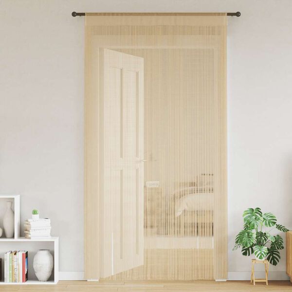 vidaXL Κουρτίνες με Κρόσσια 2 τεμ. Μπεζ 100 x 250 εκ.