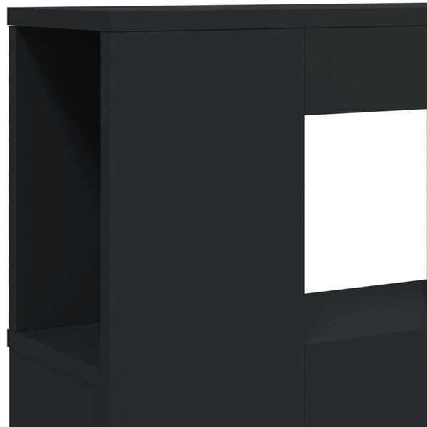 vidaXL Κεφαλάρι Κρεβατιού με LED Μαύρο 140x18,5x103,5 εκ Επεξεργ. Ξύλο