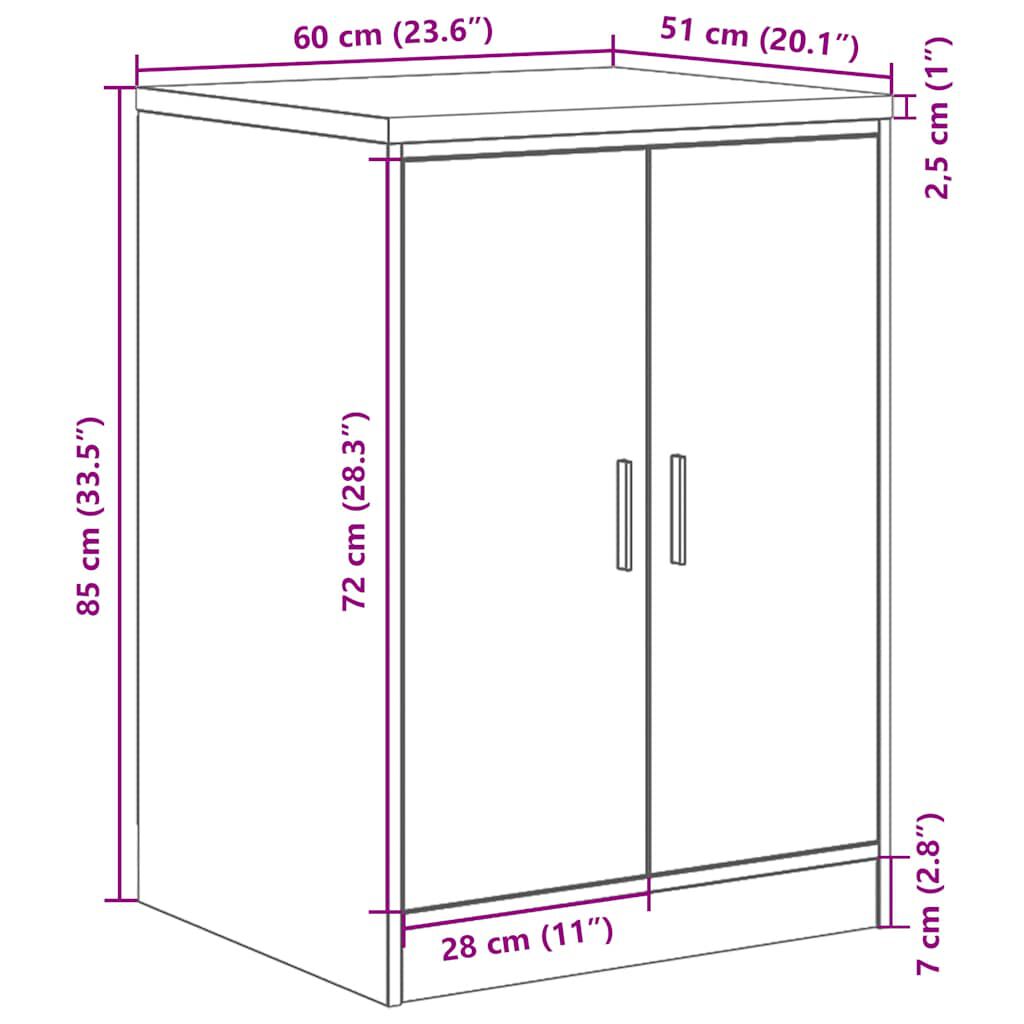 vidaXL ντουλάπι αποθήκευσης γκαράζ 60x51x85 εκ μασίφ ξύλο πεύκο