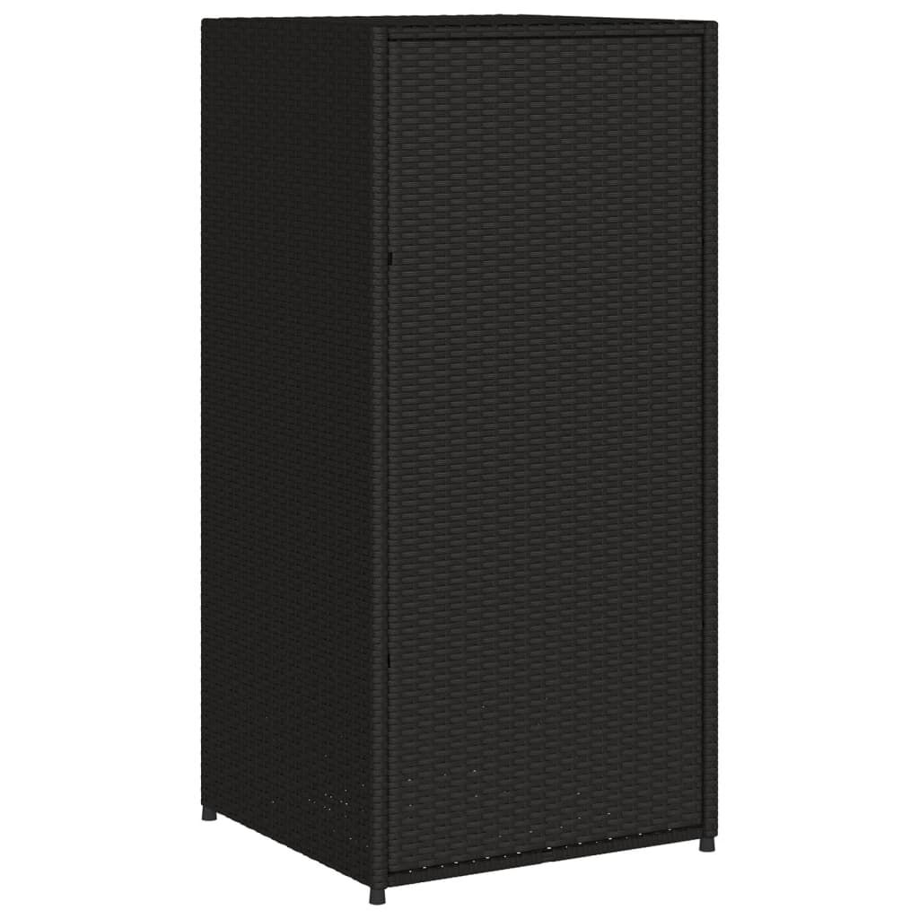 vidaXL Ντουλάπι Αποθήκευσης Κήπου Μαύρο 55x55x111 εκ. από Συνθ. Ρατάν