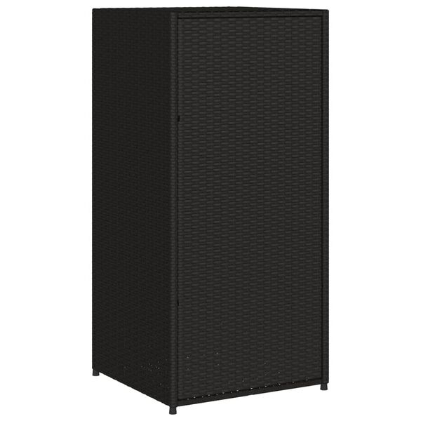 vidaXL Ντουλάπι Αποθήκευσης Κήπου Μαύρο 55x55x111 εκ. από Συνθ. Ρατάν
