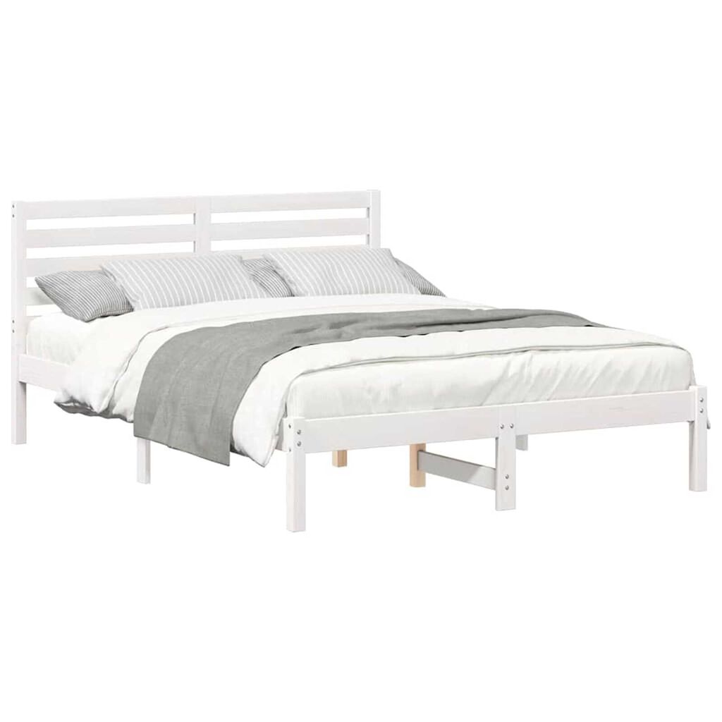 vidaXL Σκελετός Κρεβατιού Λευκό 120 x 190 cm Μασίφ ξύλο πεύκου