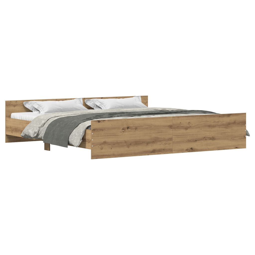 vidaXL Κρεβάτι Artisan Oak 200x200 εκ Επεξεργασμένο ξύλο