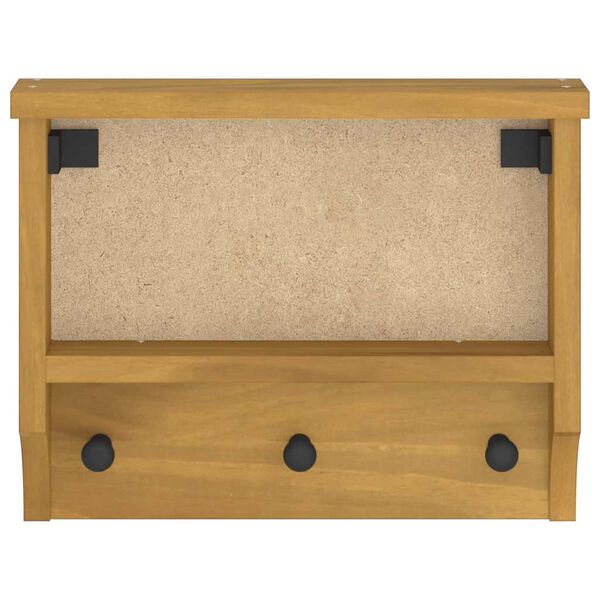 vidaXL Επίτοιχη κρεμάστρα παλτών SANDNES 45x12x35 εκ.Πεύκο μασίφ ξύλο