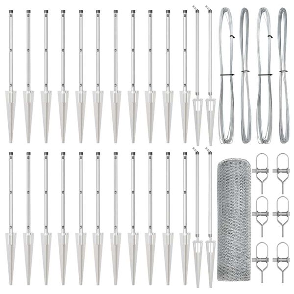 vidaXL &Sigma;&tau;ύ&lambda;&omicron;&sigmaf; &Pi;&epsilon;&rho;&iota;&phi;&rho;ά&xi;&epsilon;&omega;&nu; &Alpha;&sigma;&eta;&mu;ί 50 x 0,6 m (&delta;ί&chi;&tau;&upsilon; 13 mm) &Alpha;&tau;&sigma;ά&lambda;&iota;