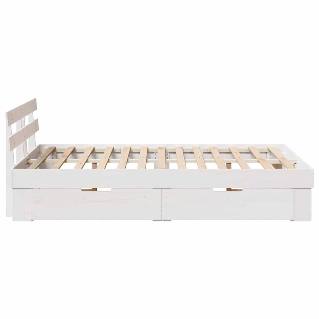 vidaXL Σκελετός Κρεβατιού Λευκό 120 x 200 cm Μασίφ ξύλο πεύκου