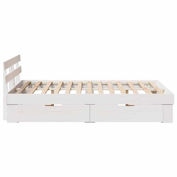 vidaXL Σκελετός Κρεβατιού Λευκό 120 x 200 cm Μασίφ ξύλο πεύκου