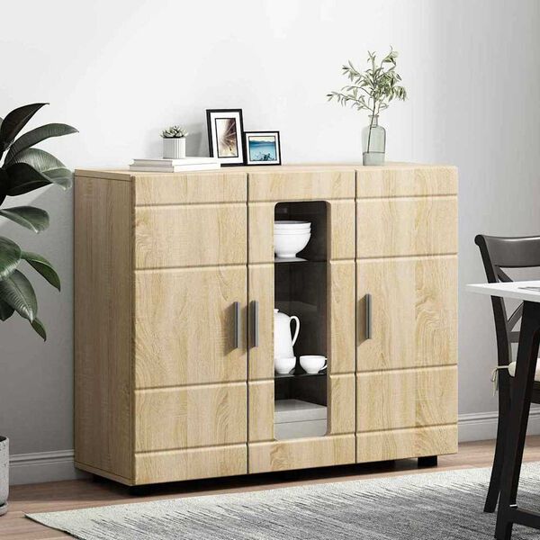 vidaXL Πλαϊνό γραφείο με ράφι με πόρτα Sonoma Δρυς 55.5 x 29 x 100 εκ