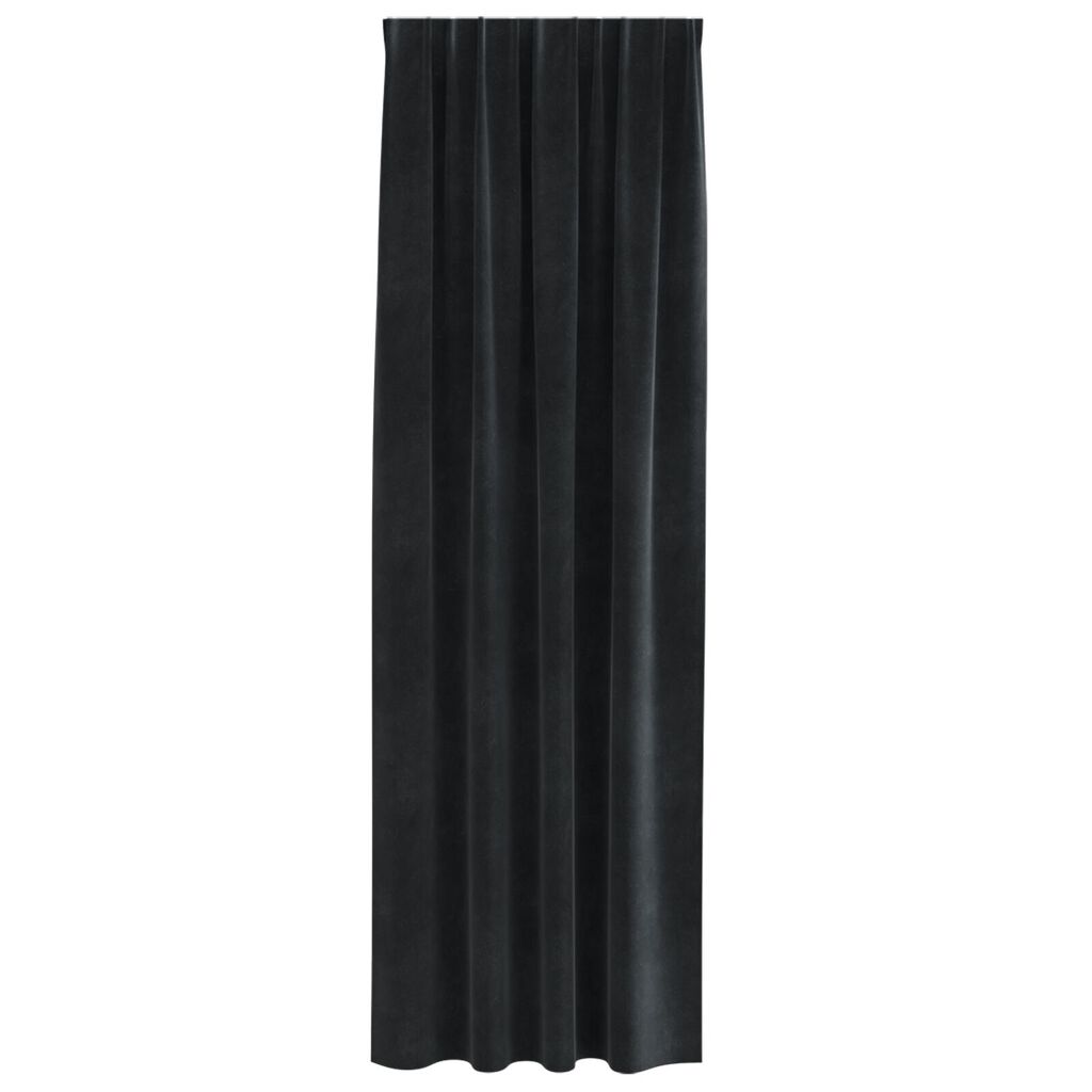 vidaXL Κουρτίνες με κουρτίνες 2 pcs Μαύρο 140 x 225 cm Βελούδο