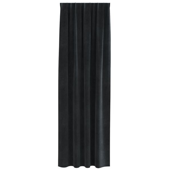 vidaXL Κουρτίνες με κουρτίνες 2 pcs Μαύρο 140 x 225 cm Βελούδο