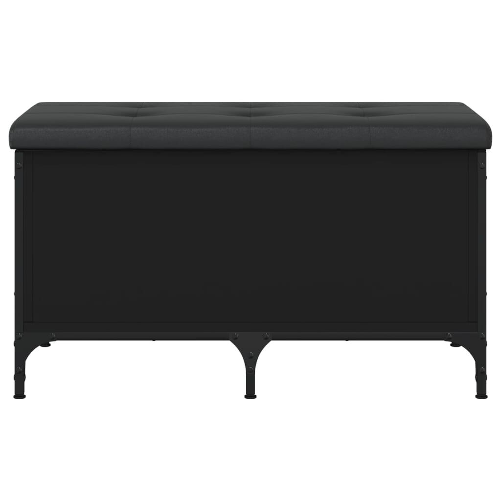 vidaXL Παγκάκι Αποθήκευσης Μαύρο 82x42x45 εκ. από Επεξεργασμένο Ξύλο