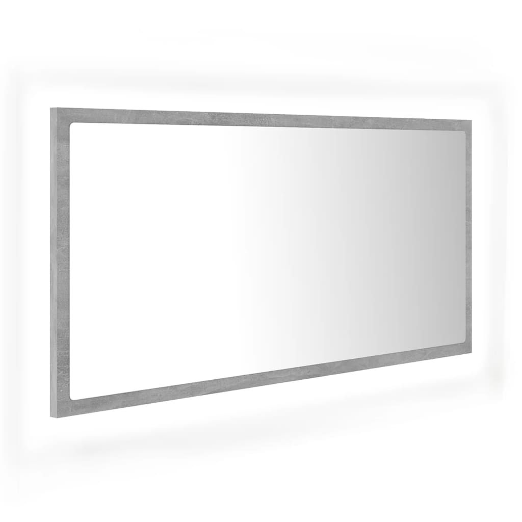 vidaXL Καθρέφτης Μπάνιου Γκρι Σκυροδέματος 90x8,5x37 εκ. Ακρυλικός