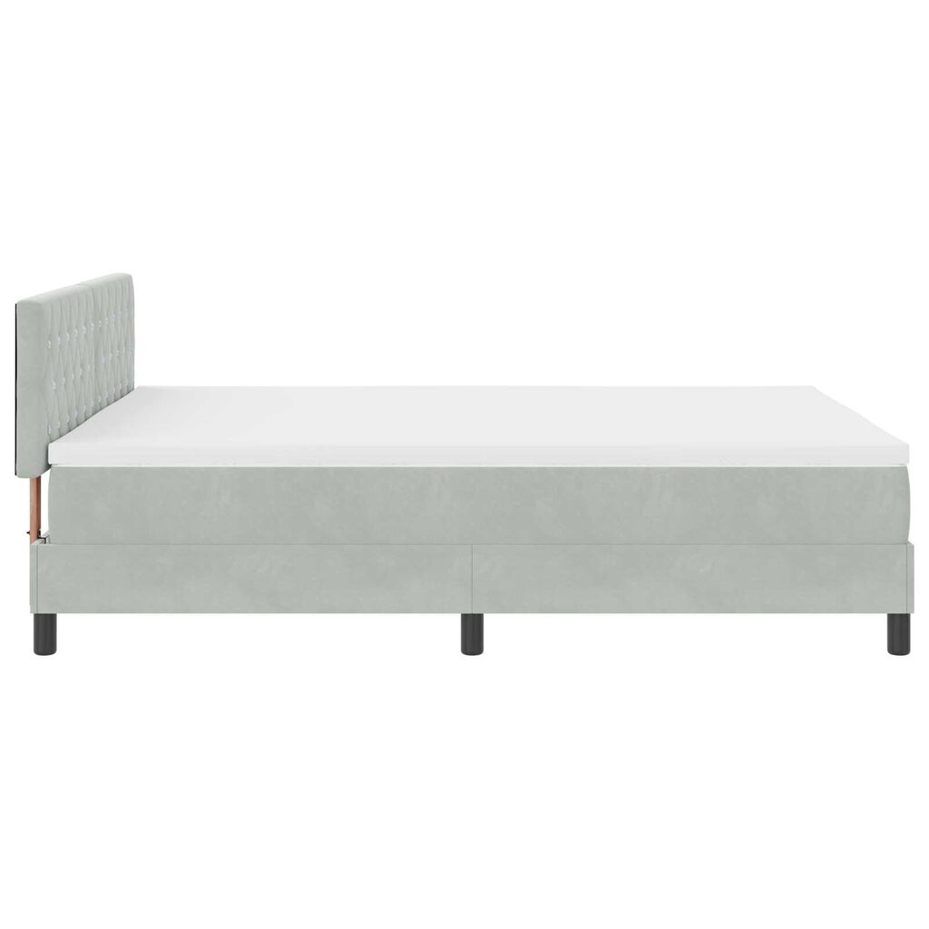 Κρεβάτι Box Spring με στρώμα & LED Ανοιχτό γκρι 160x200 εκ. Βελούδο