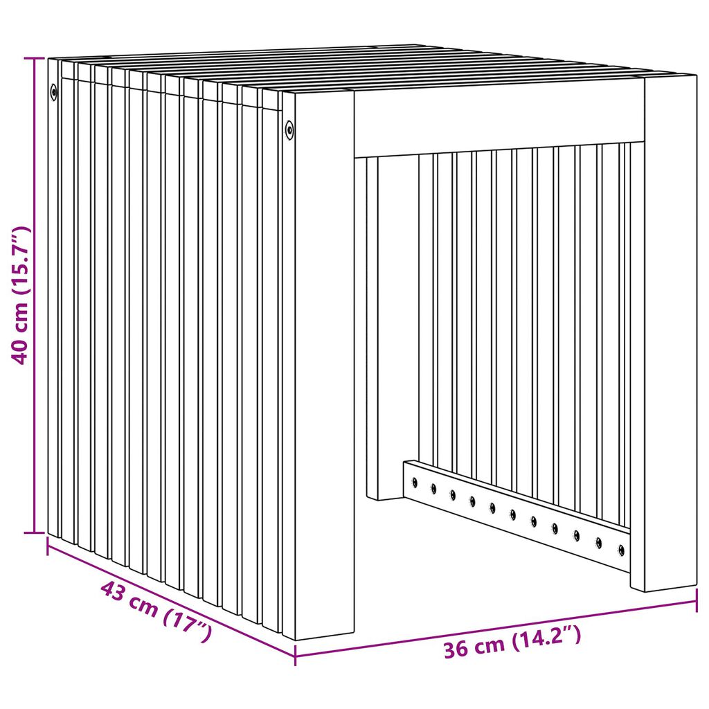 vidaXL Τραπέζι Κήπου 43x36x40 εκ. Μασίφ Ξύλο Teak
