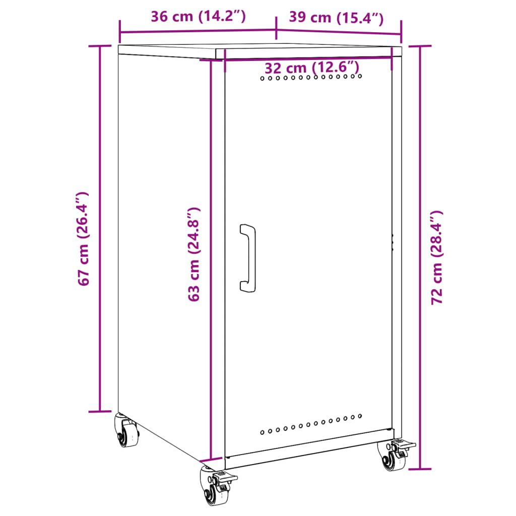 vidaXL Μπουφές Ανθρακί 36x39x72 εκ. από Ατσάλι