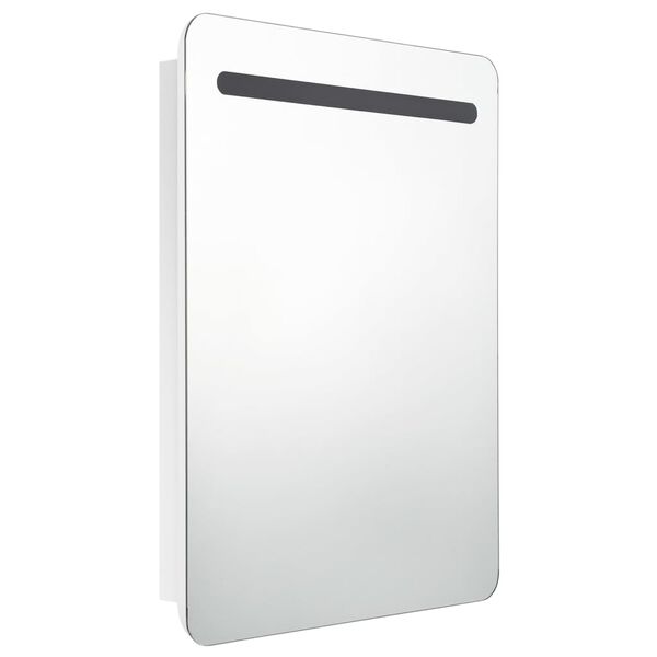vidaXL Καθρέφτης Μπάνιου με Ντουλάπι & LED Λαμπερό Λευκό 60x11x80 εκ.