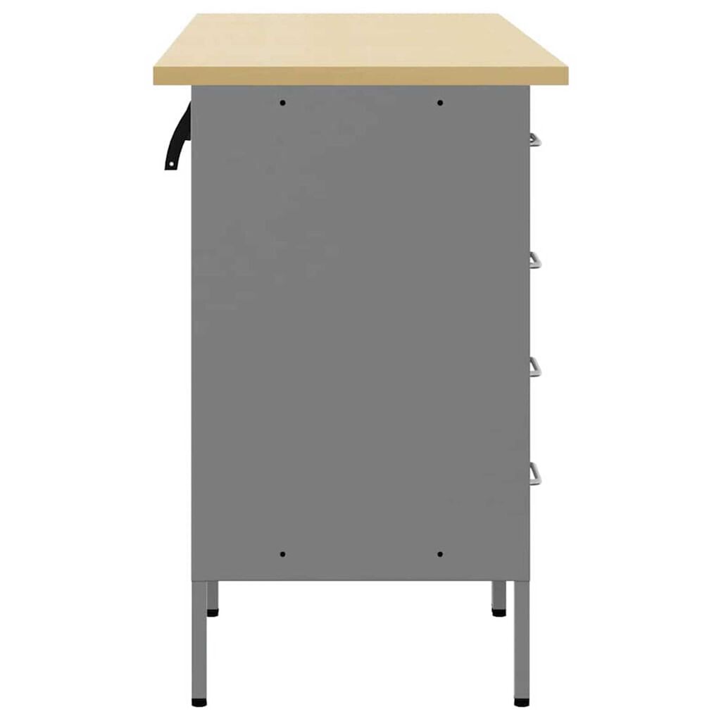 vidaXL Ντουλάπα Εργασίας 3 pcs Μαύρο και Γκρι 150 x 55 x 85 εκ