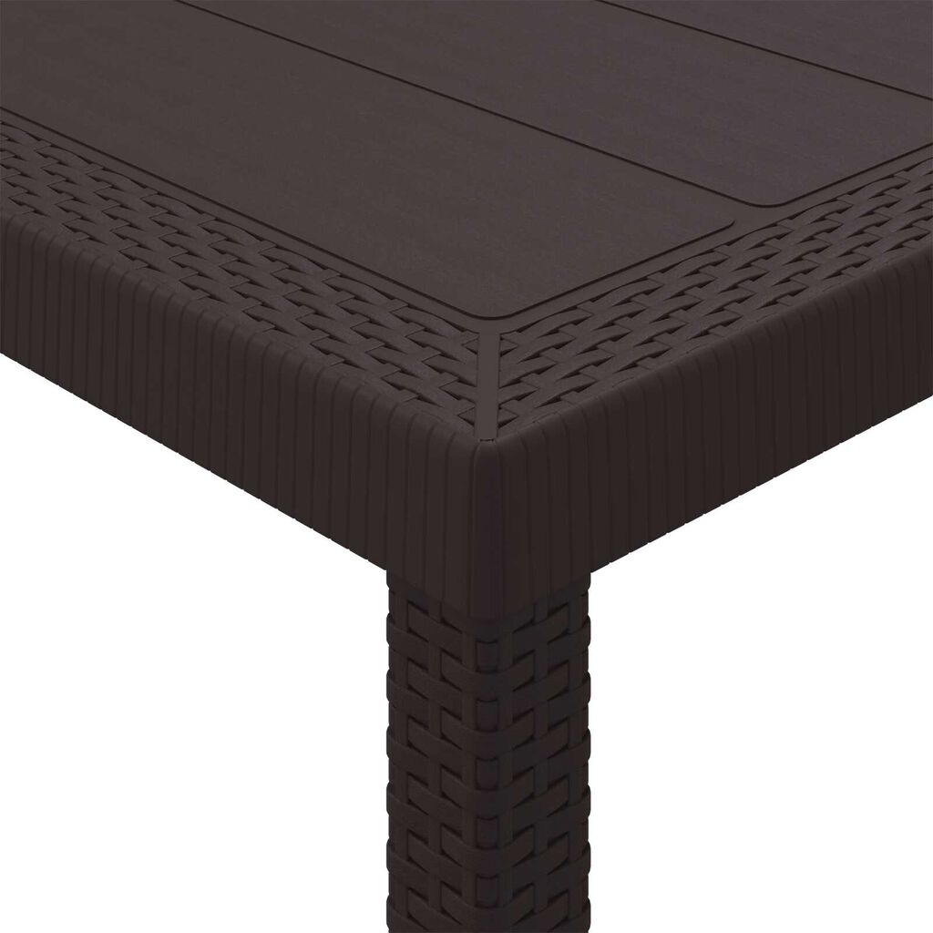 vidaXL Τραπέζι Κήπου Καφέ 250x100x73 cm Πολυ Ράτταν
